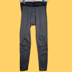 Nike Pro Hyperwarm Men Compression Tights L Gray Black Thermal Training Football